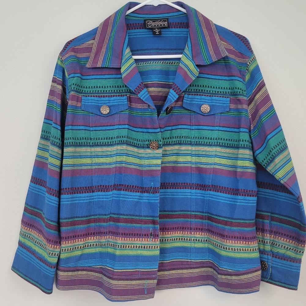 Cattleac Ranch Southwestern Jacket Women's Size XL Boho Indie Southwestern